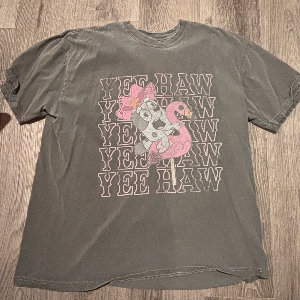 Bluey Muffin Cowgirl “Yee-Haw” T-Shirt Comfort Colors Size XL
